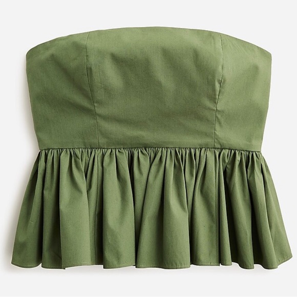 NWT J Crew Upcycle Embroidered Strapless Peplum Top in Stretch Cotton - Size 4 - Picture 6 of 6